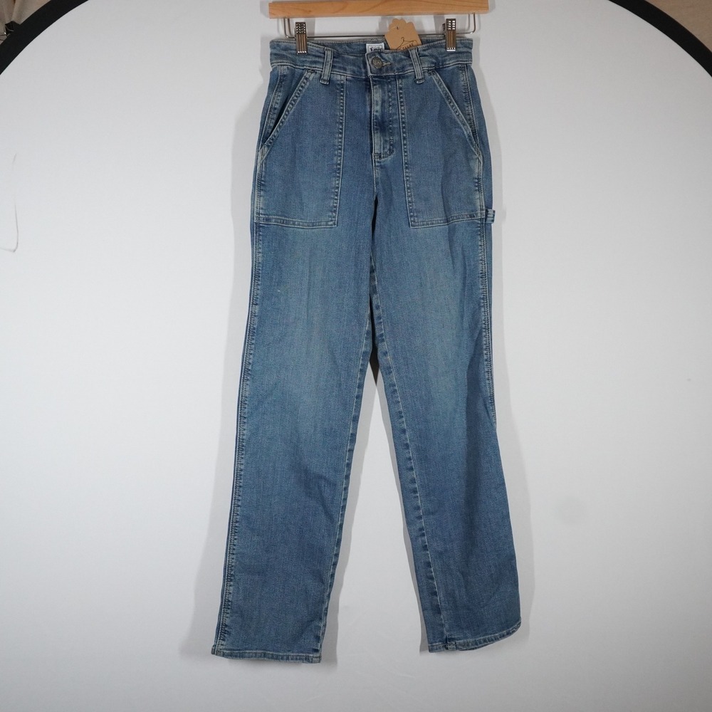 VTG‎ Lee Workwear Blue Carpenter Jeans High Waisted Straight Leg 26 90s Utility